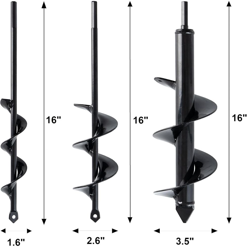 Set 3 Solid Auger Drill Bit or - огляд і ціна Post Hole Digger