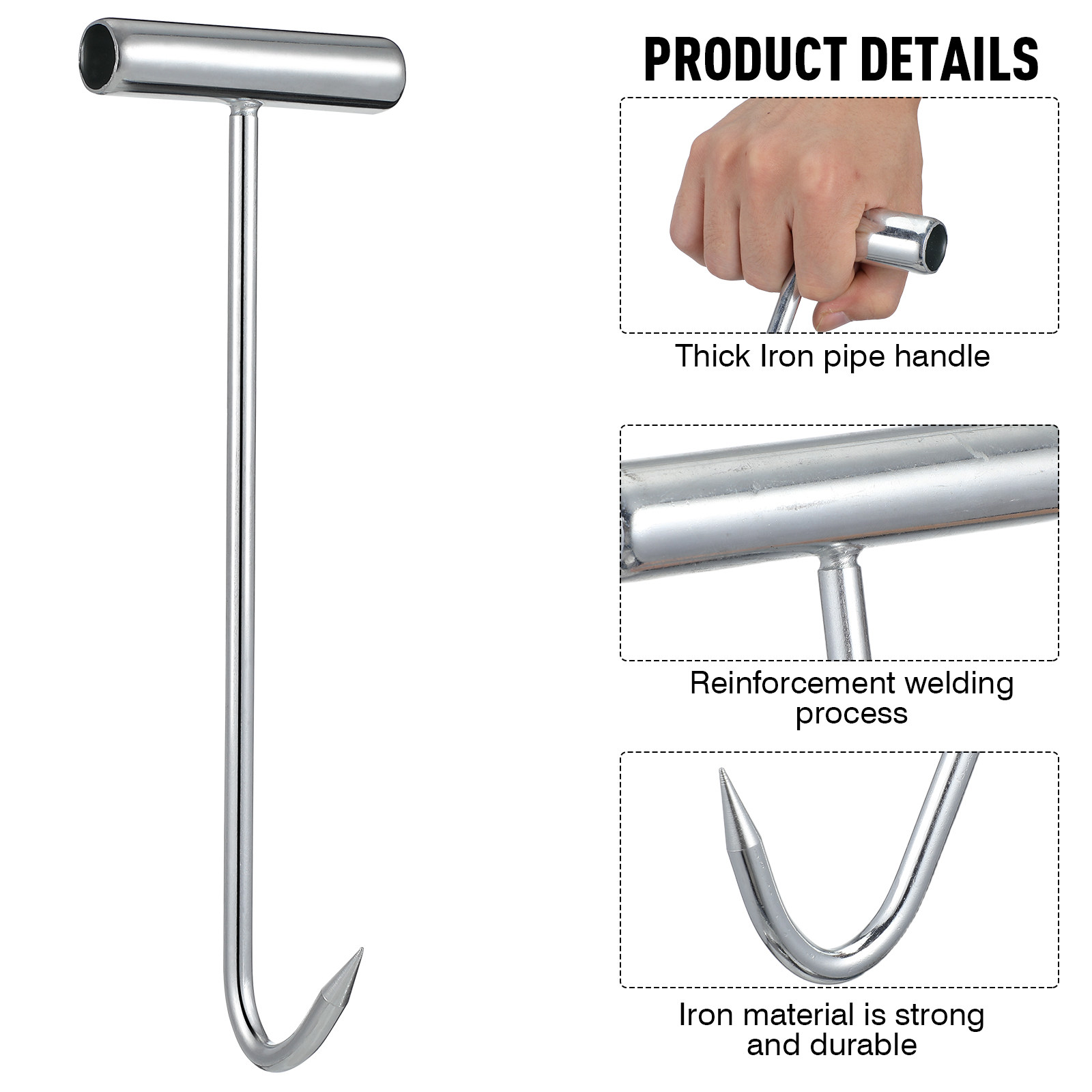 2 Pcs Manhole Cover Hooks Manh - огляд і ціна Manhole Cover Lifting