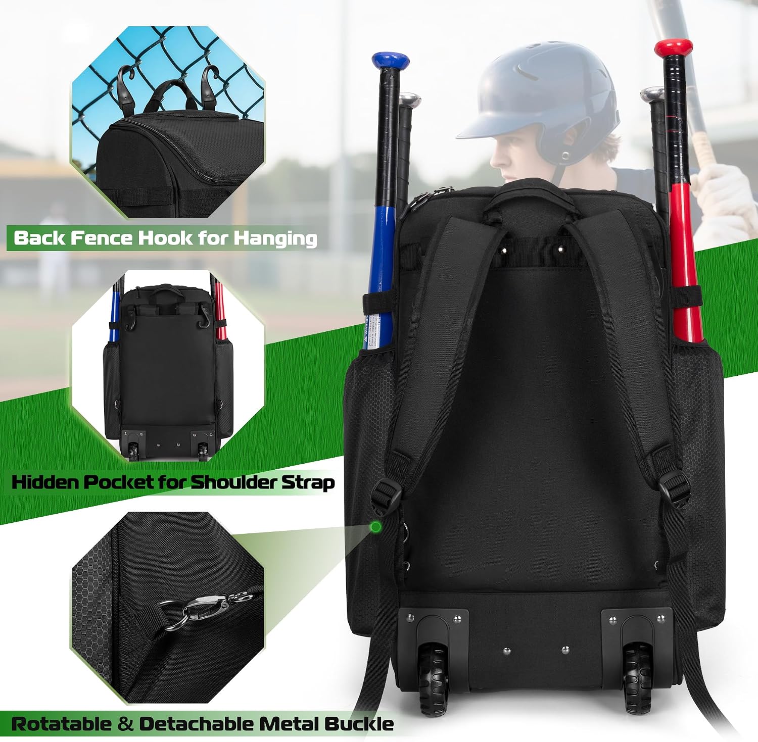 Rolling Baseball Backpack With - огляд і ціна Heavy Equipment Usa